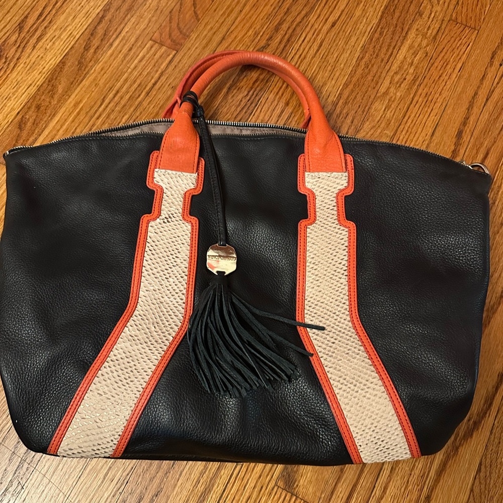 Stylish Black and Orange Women's Bag